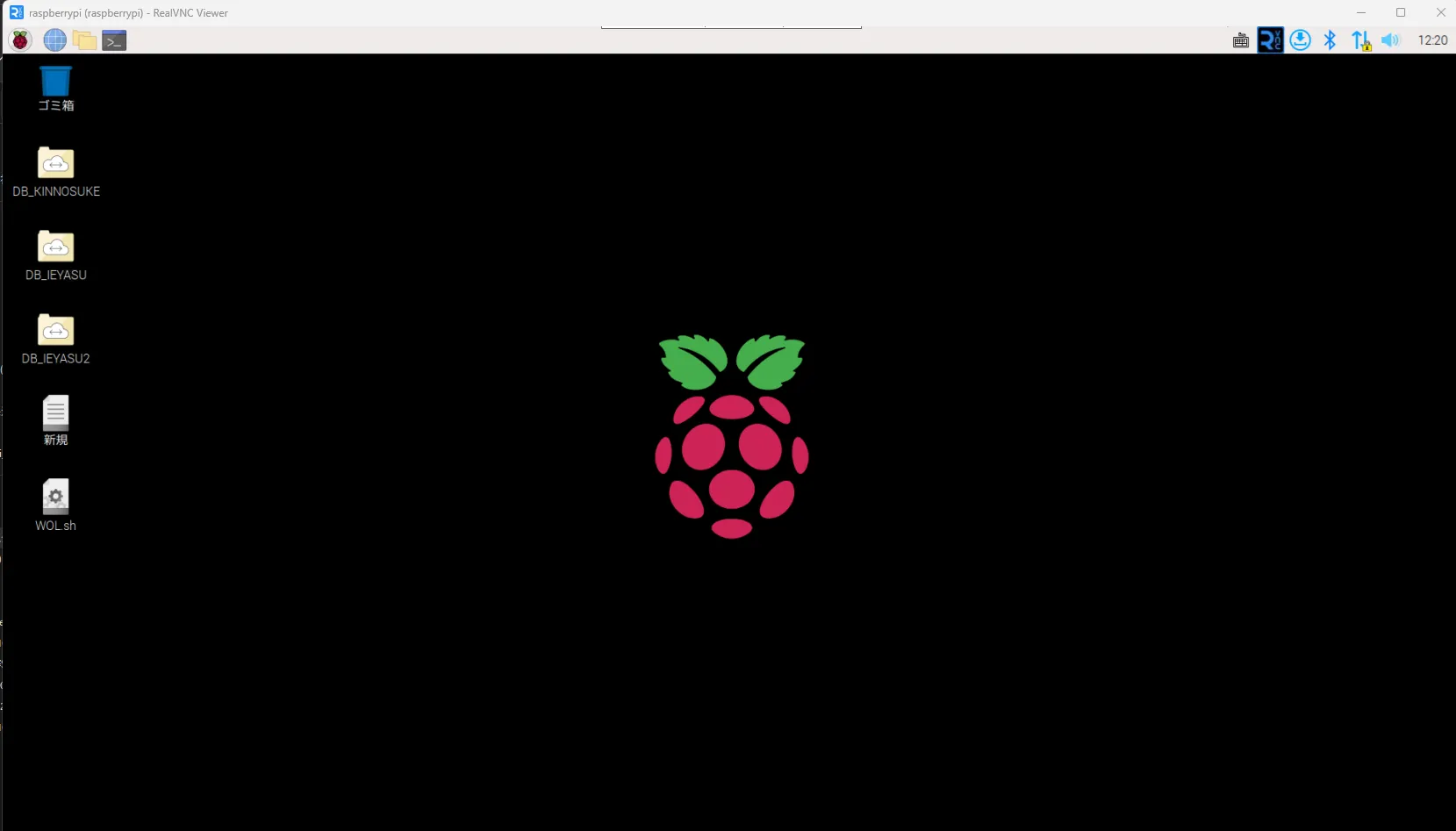 RealVNCでのリモートデスクトップ接続画面