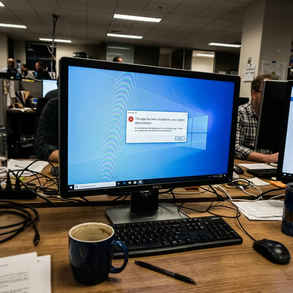 会社のPCでのインストール制限画面