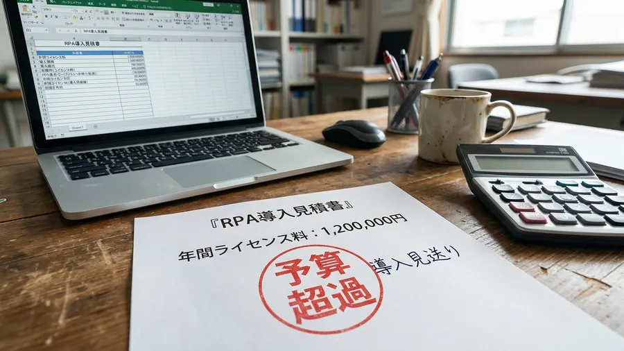 RPA導入提案書と予算見送りの資料