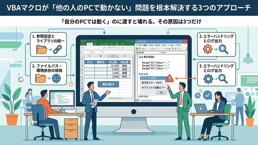 「自分のPCでは動く」のに渡すと壊れる。その原因は3つだけに関する解説図(日本語UI)