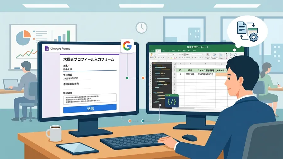 面接に来た求職者には、履歴書を持参してもらう代わりにに関する解説図（日本語UI）