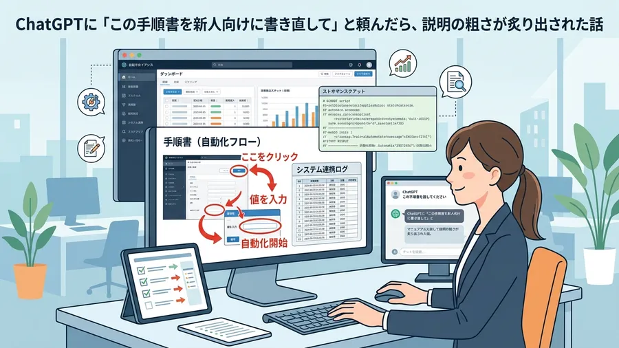 スクリーンショットをふんだんに使い、矢印でクリック箇所を強調しに関する解説図（日本語UI）