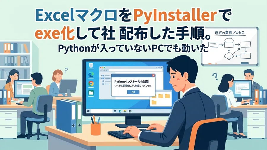 Pythonのインストール自体が困難な社内環境の実情についてはに関する解説図（日本語UI）