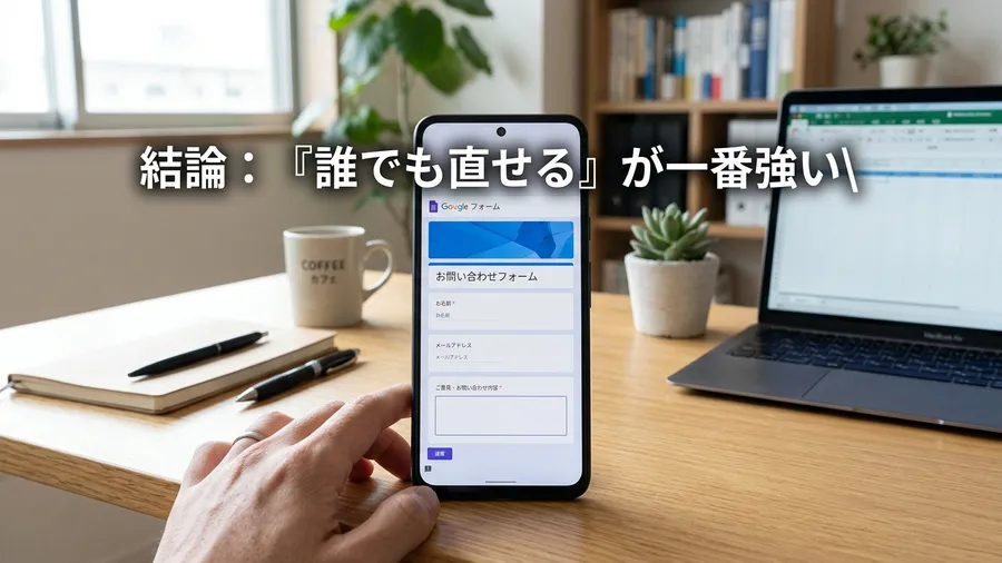 結論としてのシンプルなGoogleフォームのイメージ