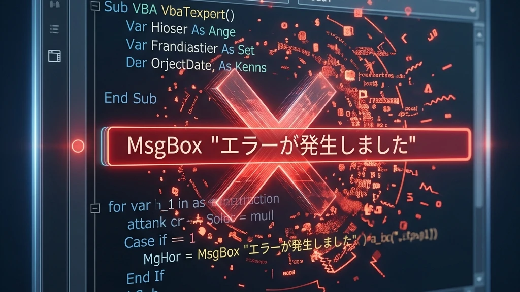 VBAでのMsgBox使用に対する警告イメージ