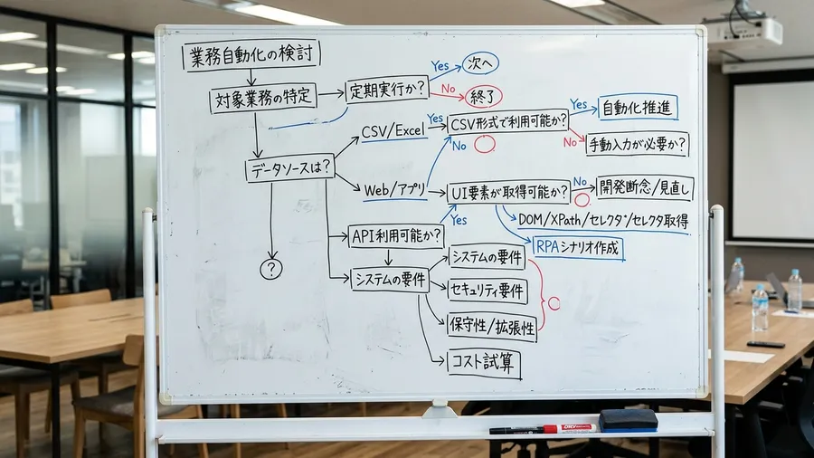 自動化判断フローのホワイトボード