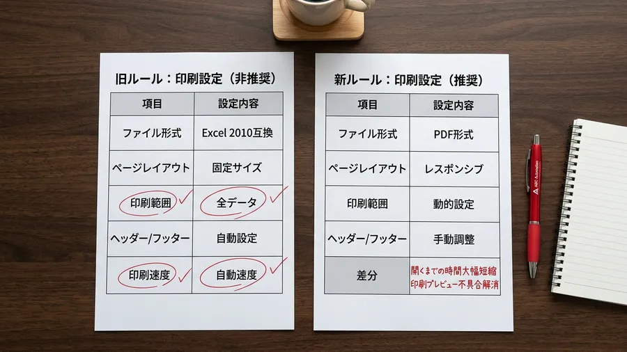 日本語のExcelのウィンドウ下部。ステータスバーに「プリンターにアクセス中」と