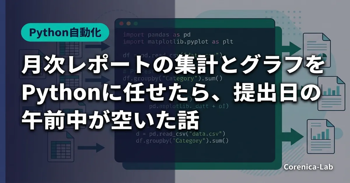 月次レポートの集計とグラフをPythonに任せたら、提出日の午前中が空いた話
