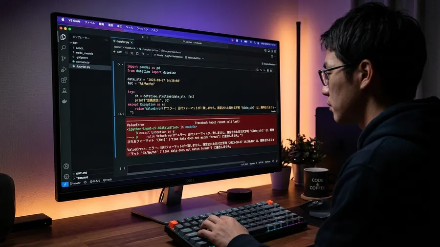 Pythonの実行環境であるJupyter Notebook上で、真っ赤なVal