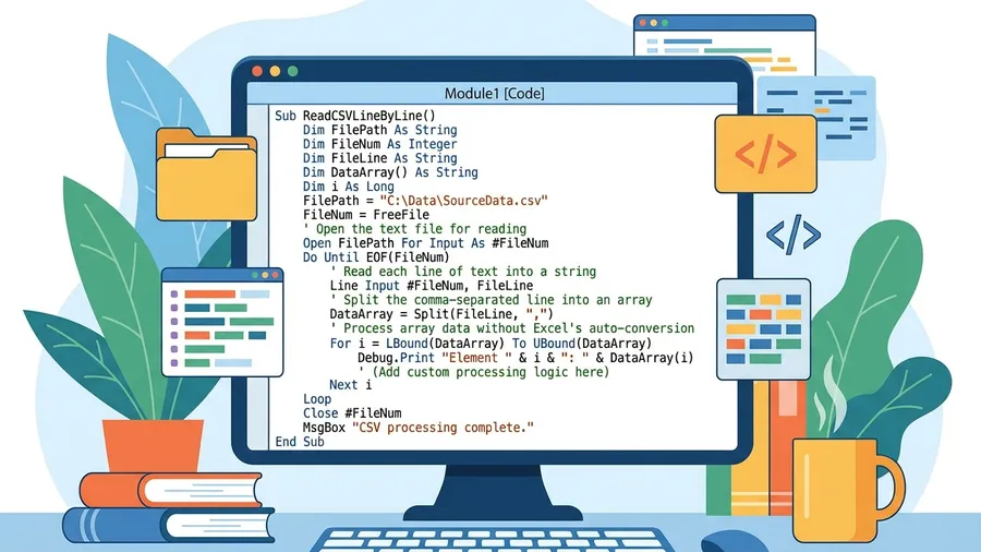 VBAでOpenステートメントを使用し、Line Input #1を使ってループ
