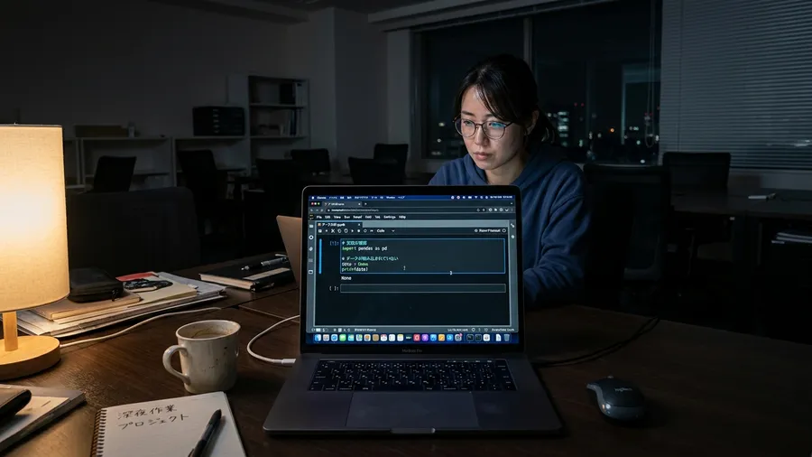 Jupyter Notebookの画面で、変数の中身を確認した際に「None」と